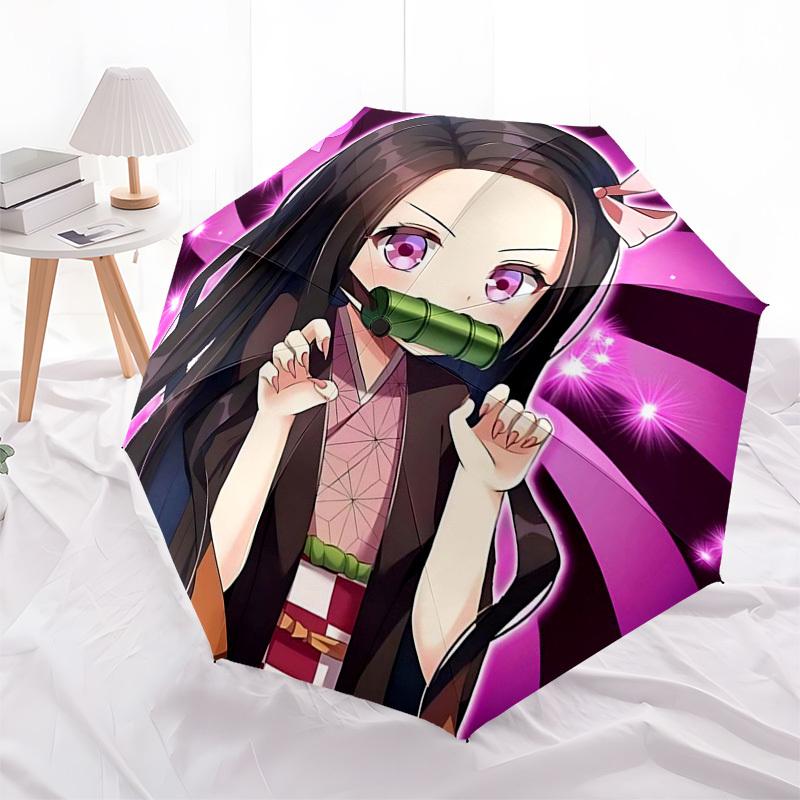 1pc Kaguya-sama Love Is War Inspired Automatic Opening Folding Umbrella with Bamboo Handle Perfect for Fans, Travelers, and Daily Use.L005