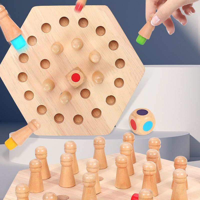 Educational Wooden Memory Chess Toy for Kids: Enhances Focus and Parent-Child Interaction