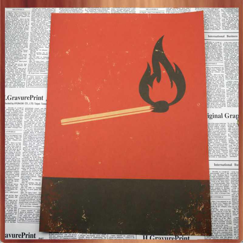 Free Shipping Retro Cowhide Inspirational Poster: Burning Matchsticks