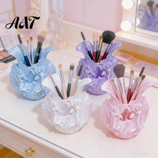 Multi-functional Storage Box Makeup Brush Holder, with Thickened Stable Base, Fairies Decor Silk Pen Organizer for Desk Texture Box, Dressing