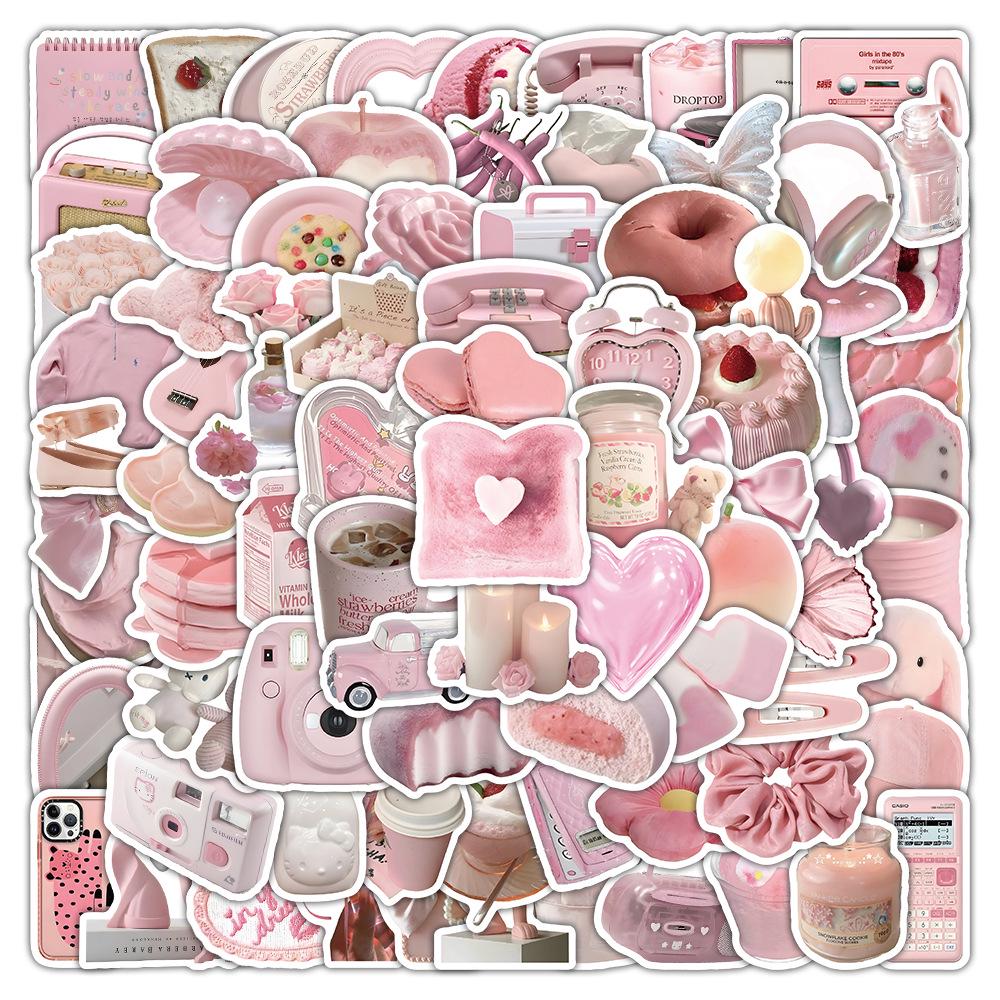 60 листов многоцветных наклеек в стиле ИНС: Реалистичные маленькие объекты в синем, розовом, фиолетовом, желтом и зеленом цветах