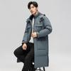 Autumn and Winter New Fashion Tooling Thickened Mid-length Down Jacket Men Over the Knee Long White Duck Down Winter Coat