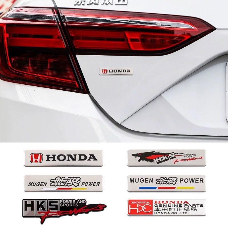 FIQ1 Honda Aluminum Car Body Fender Trunk Decal Badge for Civic FIT Accord CRV CRZ CRX HRV Odyssey City B-Series D-Series H-Series Rs