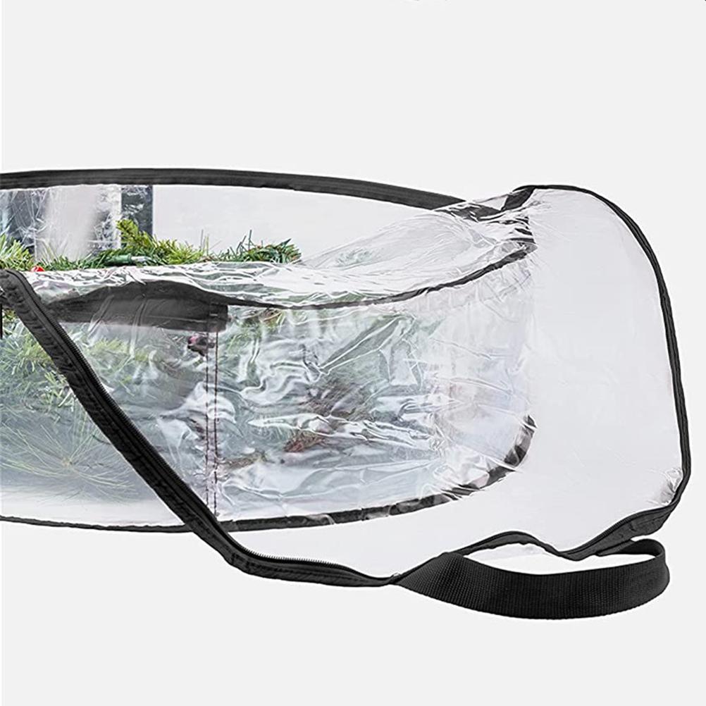 2Pcs Christmas Wreath Storage Bag 24in Clear Garland Wreaths Container for Easy Holiday Storage