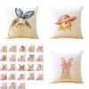 Premium Quality Rabbit Pillowcase Linen Sofa Throw Pillow Cover For Charming Home Decor