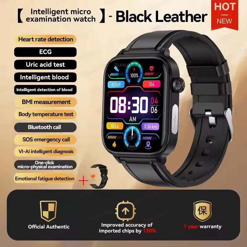 2025 Новые умные часы для здоровья с ИИ-диагностикой для женщин, функция ЭКГ и ВСР, артериальное давление, мочевая кислота, липиды, BT-звонок, умные часы для женщин