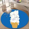 1pc Ice Cream Cone Cat Office Round Area Rug,  Mat Suitable ForOffice, Under Office Chairs Bedroom Living Room Home Decor, Room Deco