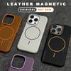 Official Leather Skin Texture Magsafe Phone Case For iPhone 15 14 16 Plus 13 12 11 16 Pro Max Magnetic Soft Protector Case Cover