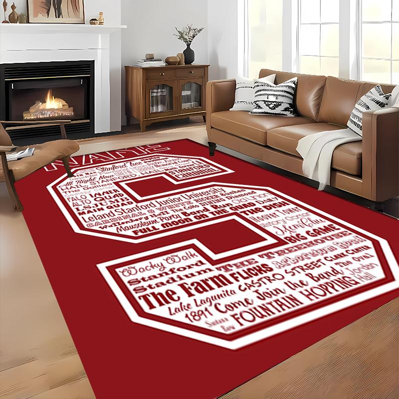Custom personalization Stanford S logo Area Rug - Perfect For Kitchen, Bathroom,Laundry Room Decor Large Size Available,Gift All Seasons