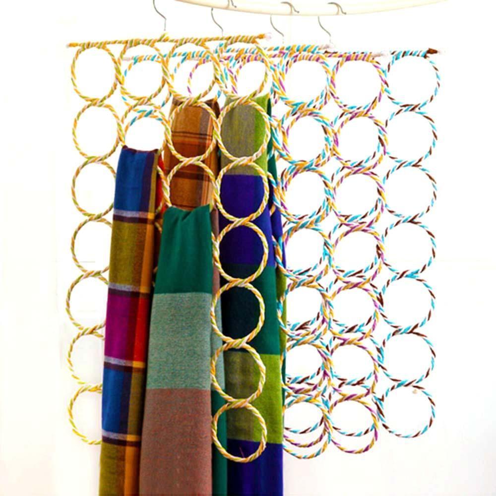 Hanging Folding Save Space Scarves Wardrobe Ties Display Rack Hanger Holder Storage Rack