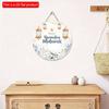 2D Flat 20cm 1pc Happy Ramadan Mubarak Round Wooden Pendants, Lantern and Beautiful Flowers Pattern Eid Islamic Party Home Decoration Supplies, Wood