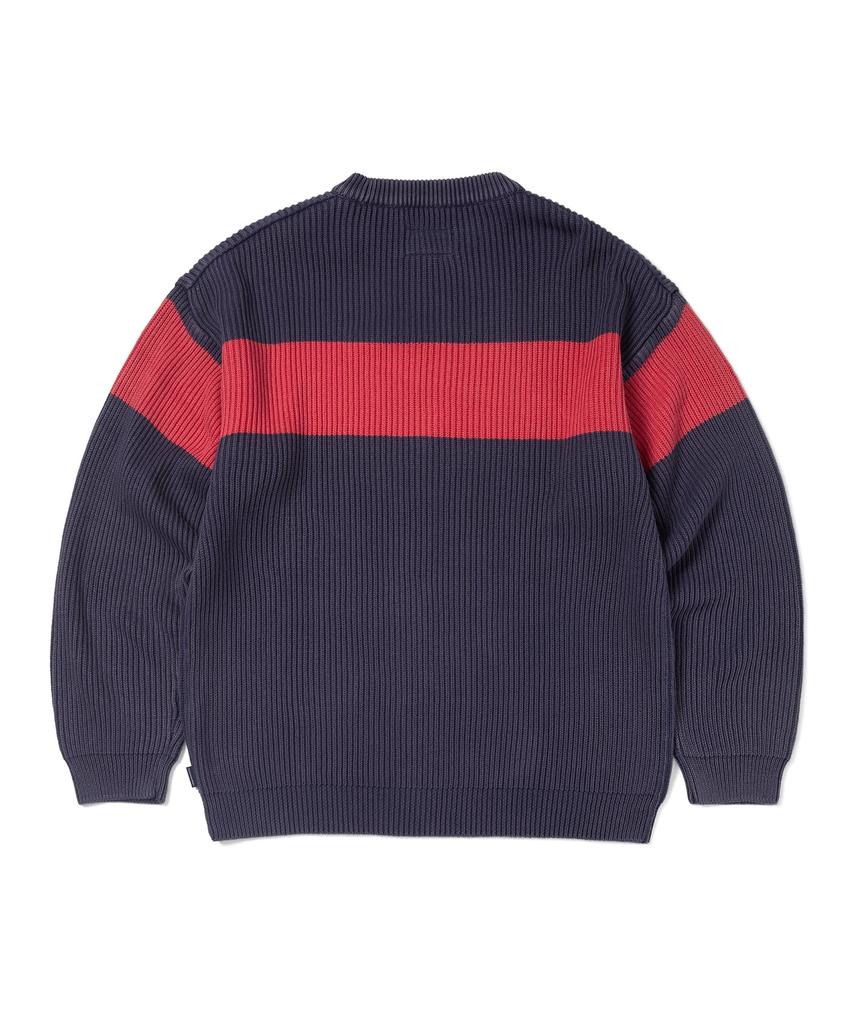 THISISNEVERTHAT Washed Block Knit Sweater Navy