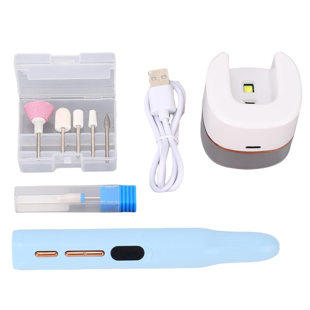 Маникюрный аппарат с лампой для ногтей Портативный перезаряжаемый Аппарат для снятия лака Ручка Электрическая пилка для ногтей для ногтей