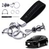 YUYUWA Genuine Leather Suede Car Key Ring, Key Chain, Exclusive Logo Car Key, Cute