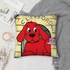 Cartoon Clifford the Big Red Dog Pillow Case Square DoubleSided Printing Short Plush Sofa Cushion Cover Bedroom Bedside Pillow