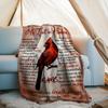 As I Sit In Heaven Cardinal Poem Outdoor Customize Your Name Blanket Soft Cozy Lightweight Multiseason Use For Camping Picnics Couch Office Bed Living