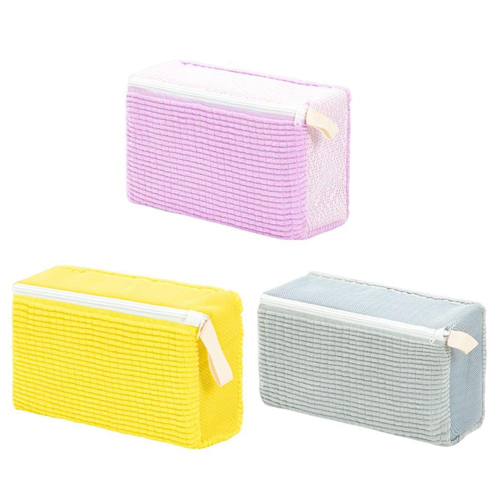 Zipper Closure Shoes Washing Pouch Fluffy Chenille Laundry Bag Shoes Cleaning Bag Household
