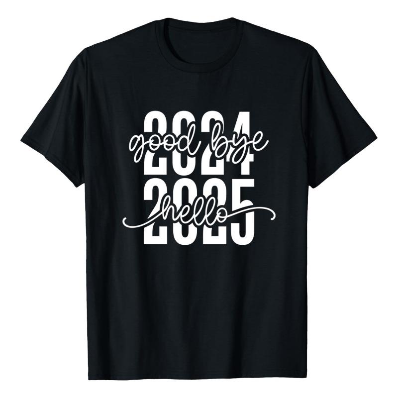 Футболка с принтом «НОВЫЙ ГОД», модная спортивная и досуговая толстовка с капюшоном, с круглым вырезом, свободные футболки с коротким рукавом, женская