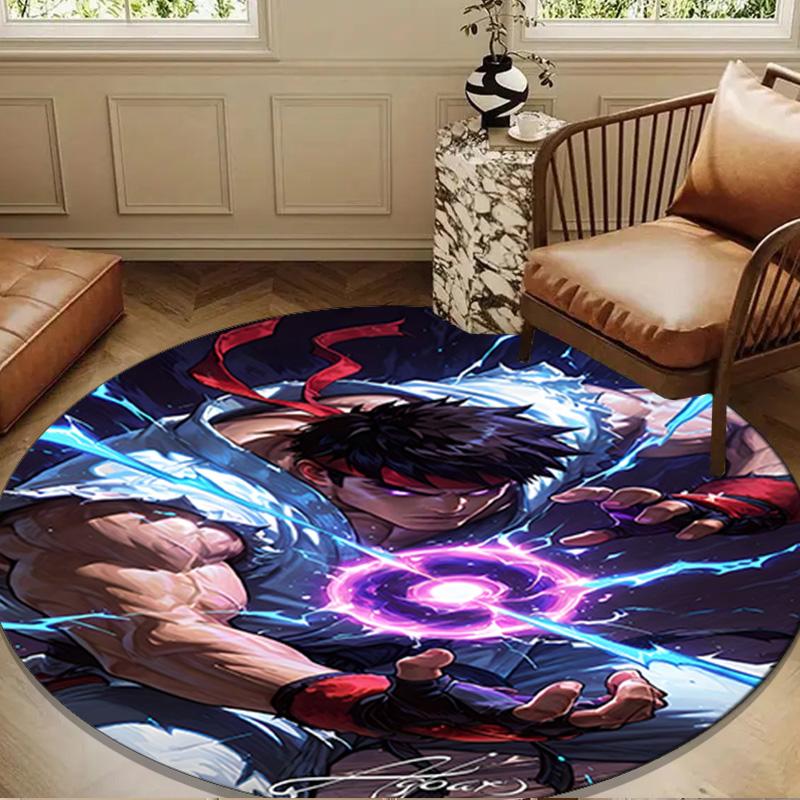 Game Fighter In Action Round mat Home Decor, Chair rug For livingroom,Bedroom, doormat home decor Birthday Gift Christmas Gifts