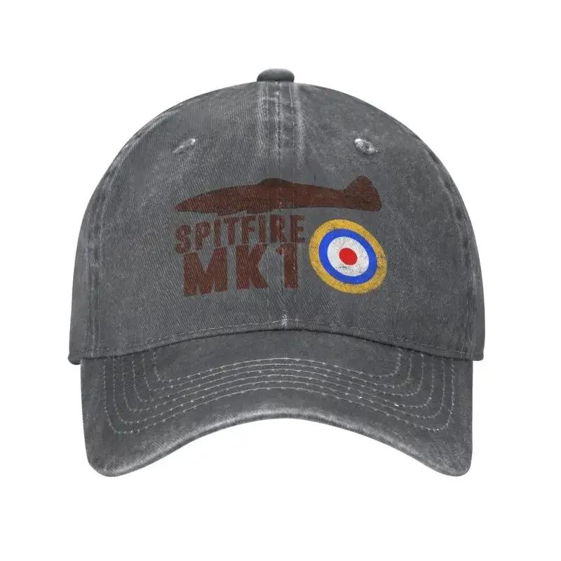Unisex Cotton Vintage Spitfire UK 1 RAF British WWII Baseball Cap Adult Supermarine Fighter Adjustable Dad Hat Sun Protection