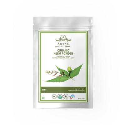 Органический порошок Нима (100 г), Organic Neem Powder,  Aryan