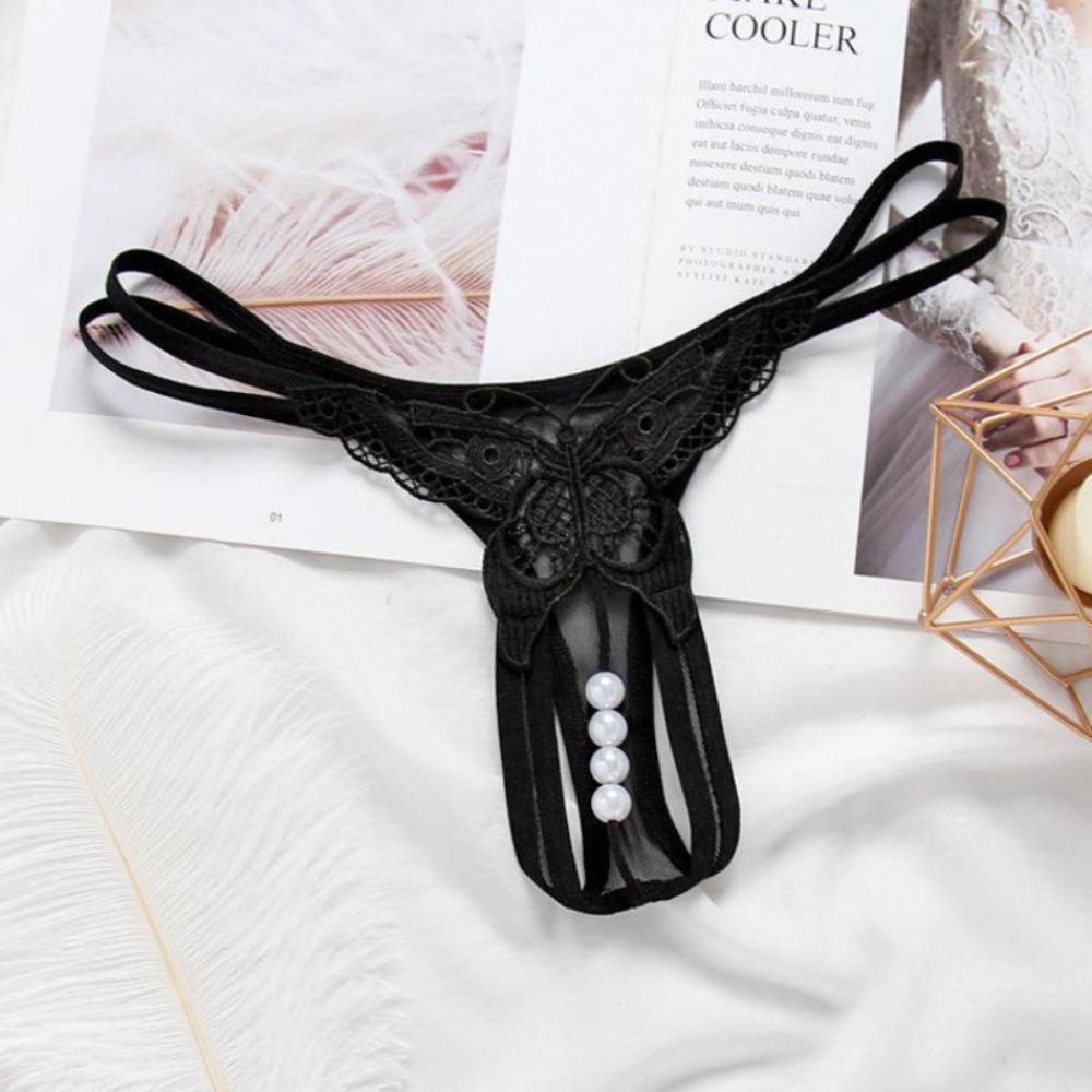 Hot Young Girls Thong Embroidery Lace Hollow Massage Panties Underwear T-back Panties Lingerie