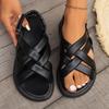 Fashion Wearing Sandals for Women New Korean Version for Summer 2025 New Popular Roman Fairy Style Flat Bottomed Student Line Sandals