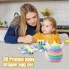 3D Printed Dragon Collectible Mini Egg with Articulated Dragon Inside Colorful Animal Miniature Fidget Toy Desktop Figurine for Home Office Decor
