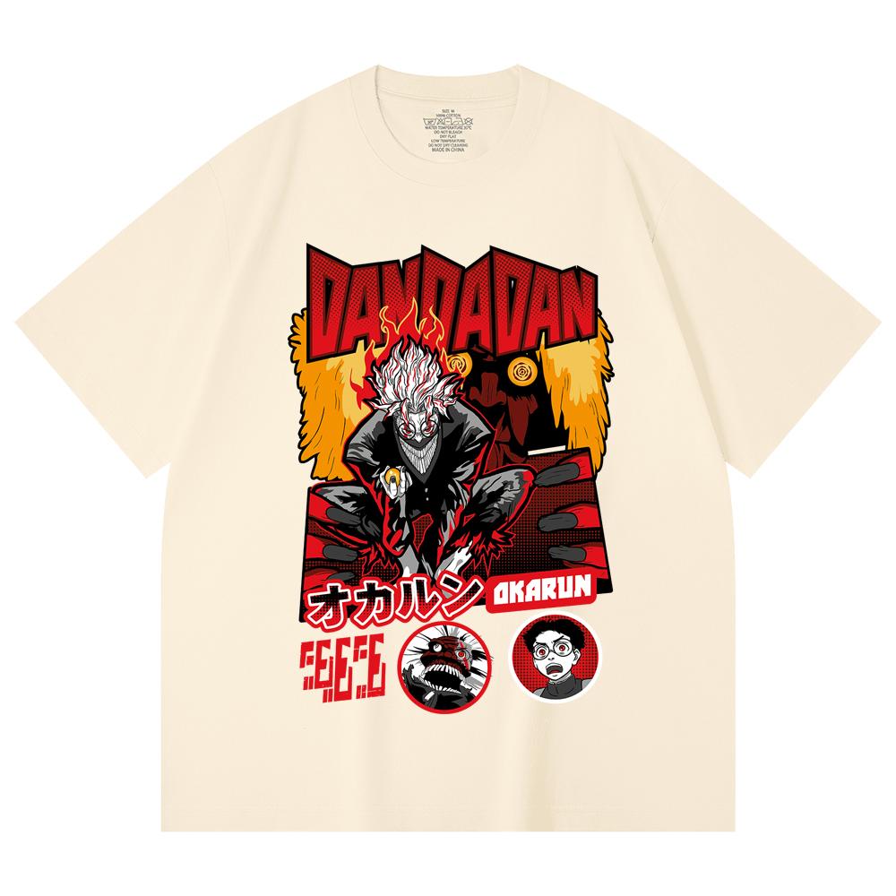 230 Gsm 100% Cotton Dandadan V26 Okarun Turbo Print Unisex Heavy Cotton T Shirt