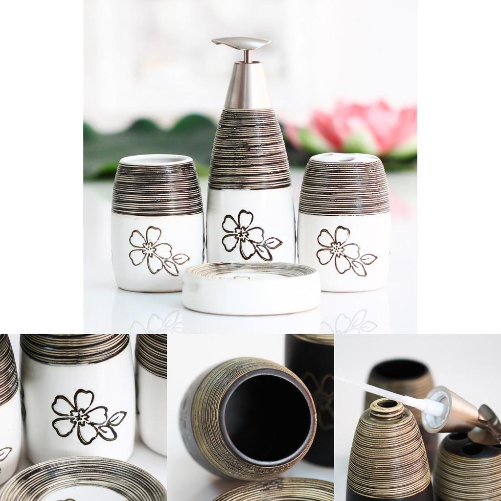 Премиальный керамический набор для ванной с цветочным узором для подарков и праздничного использования