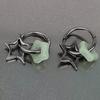 Personality Pentagonal Star Drop Dangle Earrings for Women Girl Vintage Charm Green Opal Hoop Earring Hip Hop Rock Jewelry Gift