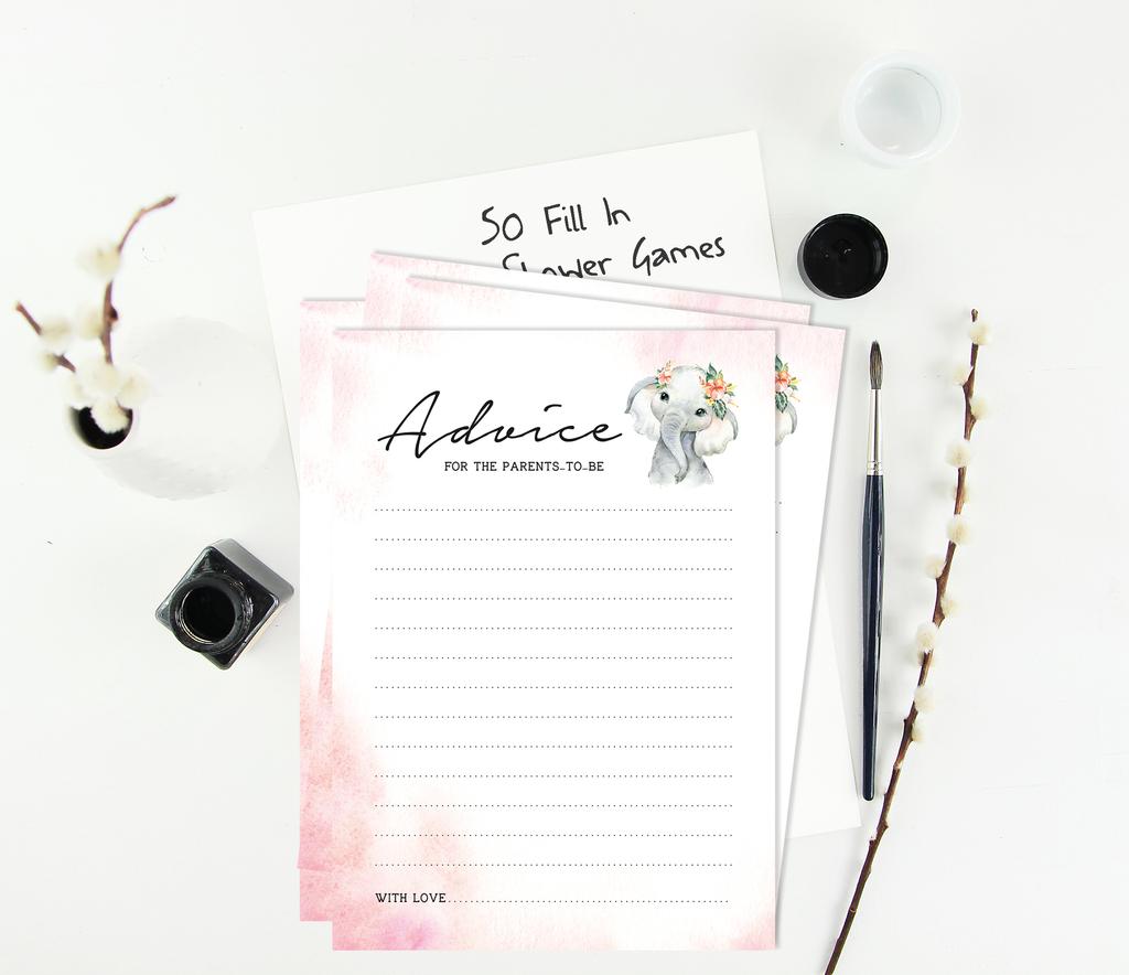 Inkdotpot Игровой набор для вечеринки по случаю рождения ребенка из 50 игр BabyA AlphabetA ABCA для девочек-слонят в джунглях