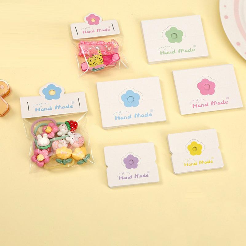 100Pcs/Lot Foldable Packaging Paper Cards Colorful Flowers Cards For Handmade Jewelry Retail Hang Tag Flowers Display Cardboard
