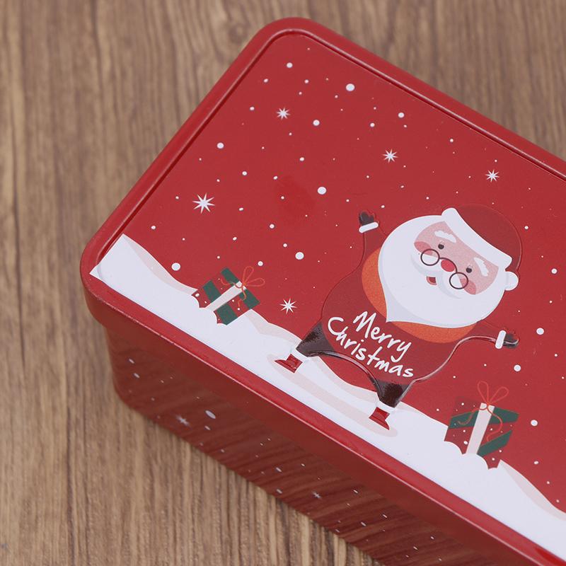 Прямоугольная рождественская жестяная коробка, пустая коробка для печенья, конфет, подарочные коробки для Санта-Клауса, банка для хранения ювелирных изделий, декор для свадебной вечеринки
