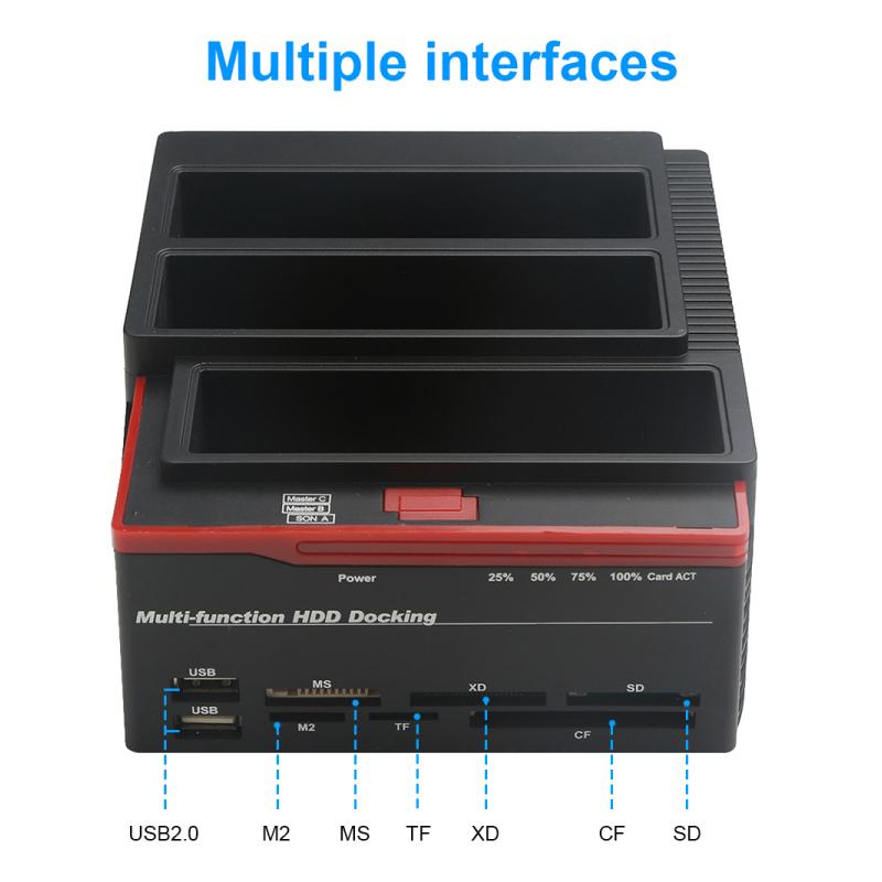 2,5 "/3,5" USB 3.0 до 2 SATA 1 IDE HDD Жесткий диск Док-станция Кардридер USB3.0 M2 TF