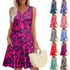 Womens Summer Dresses Loose V Neck Sleeveless Sundresses Dress With Pockets