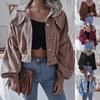 European & American Corduroy Lantern Sleeve Short Jacket - Women's Single-Breasted Autumn/Winter Coat