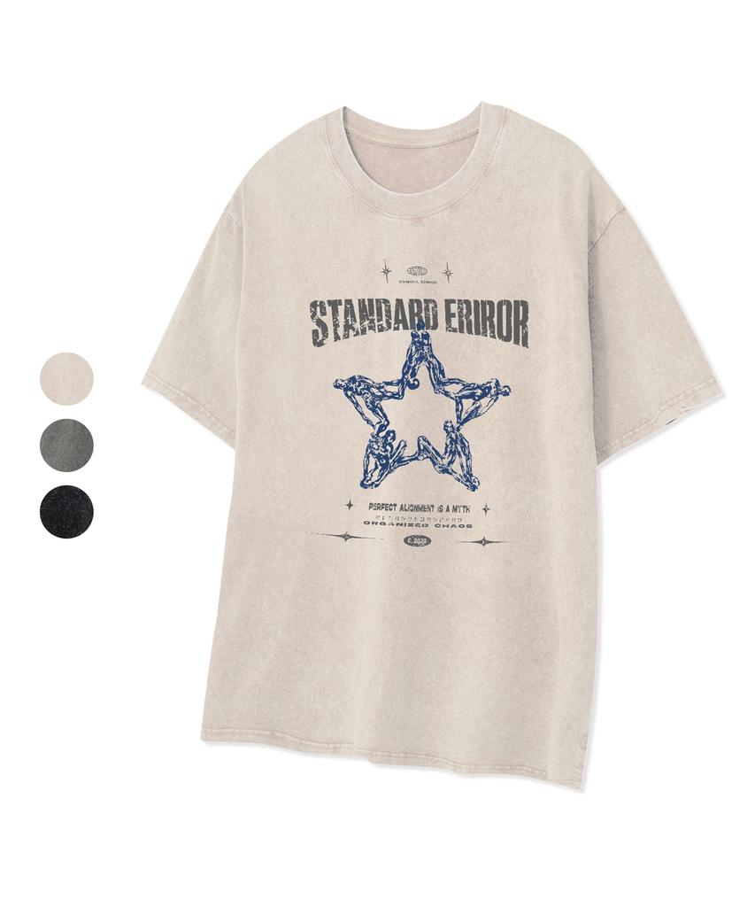 STANDARDERROR 87-Stan337 Винтажная хлопковая футболка с коротким рукавом All Star, пигментная печать (3 цвета)