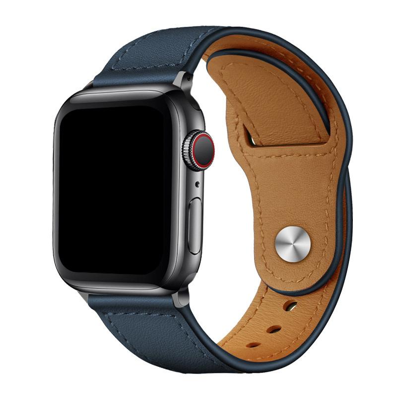 Кожаный ремешок для Apple Watch Band Ultra 49 44 40 45 41 42 38 мм Деловой браслет Iwatch Series 3 5 6 Se 7 8