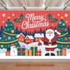 Party Backdrop Christmas Flat Merry Festive Multi Layered Celebrations Photo Booth Background Front Door Decor