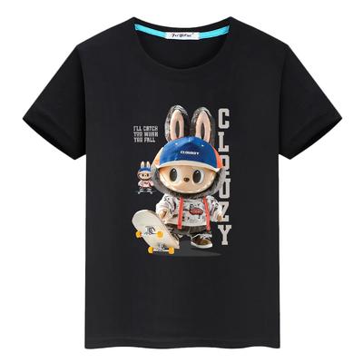 Kawaii Tops Cute labubu футболка для детей мальчик 4-14 лет малышей девочка одежда аниме короткая гордость футболка y2k детская одежда для девочек