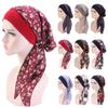 Fashion Pre-Tied Printed Headwear Chemo Pirate Cap Hair Loss Hat Muslim Turban Cancer Head Scarf