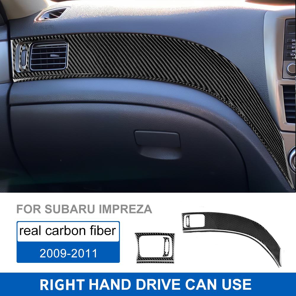 Carbon Fiber Co-pilot Dashboard Air Vent Outlet Glove Box Handle Sticker For Subaru Impreza Car Interior Decoration Accessories