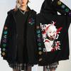 Youth Unisex Oversized Hooded Fleece-Lined Zipper Sweatshirt Fall Casual Wear