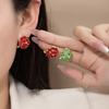 Модные Серьги-Гвоздики Дизайна Нишевой Моды Многослойные Серьги с Камелией и Кристаллами Женская Персональность Простая Серьга-Застежка Универсальные Серьги