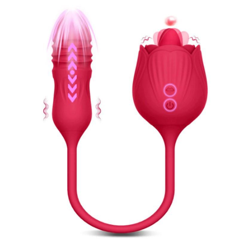 Rose Series Licking & Sucking Vibrator Stick
