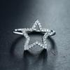 MODIAN 925 Sterling Silver Stars Cubic Zirconia Ring Fashion Crystal Classic Fashion Finger Jewelry For Women
