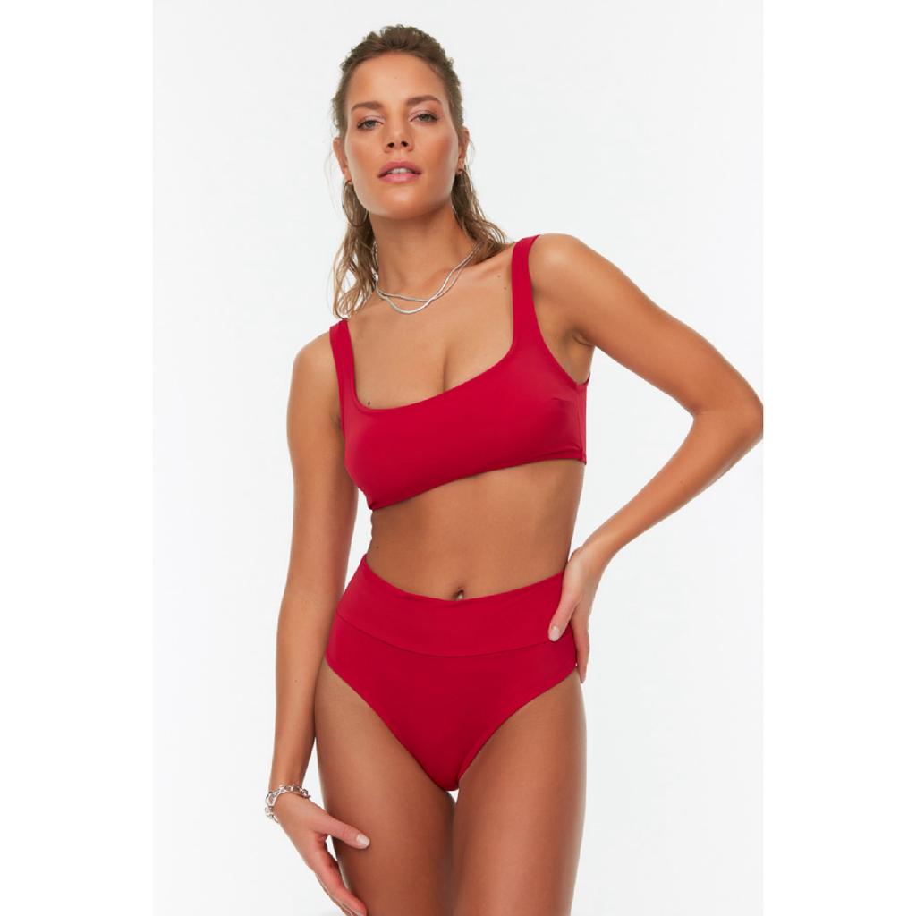 Черный комплект бикини с высокой талией и полыми ногами Tbess22bt0010