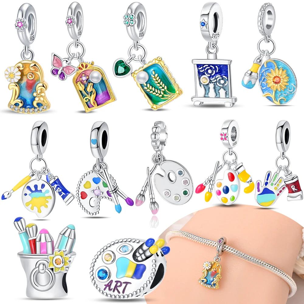 Элегантная медная оригинального цвета масляная живопись доска восковые мелки бусины подходят шармы для браслетов женские украшения DIY аксессуар подарок