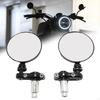 Aluminum 3" Folding Round Mirrors Adjustable Round Folding Handlebar End Mirrors Suitable for Motorcycle Handlebar Ends